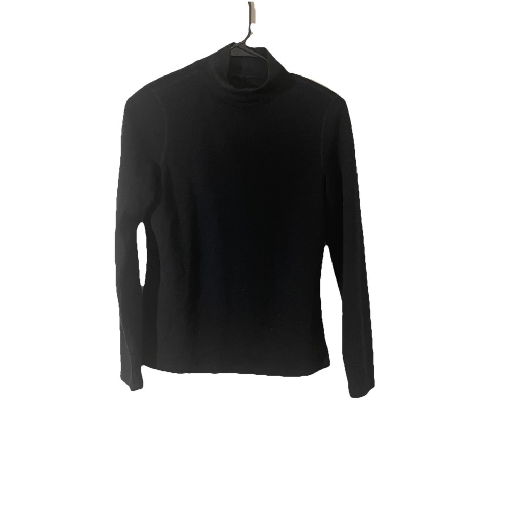 Wicked Wool Women's Merino‎ Long Sleeve Mock Neck Pullover Top- Black- Small